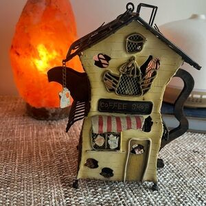 3/$10 - Charming coffee shop tea light holder